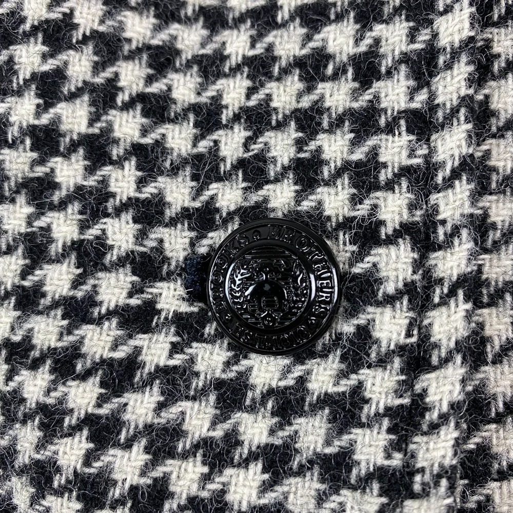 Brooks Brothers Womens blazer 10 houndstooth Wool Black White Moon England - Picture 5 of 16